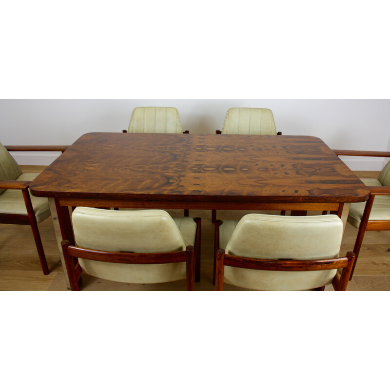 Mid-century dining set in rosewood, Sven I. DYSTHE - 1960s