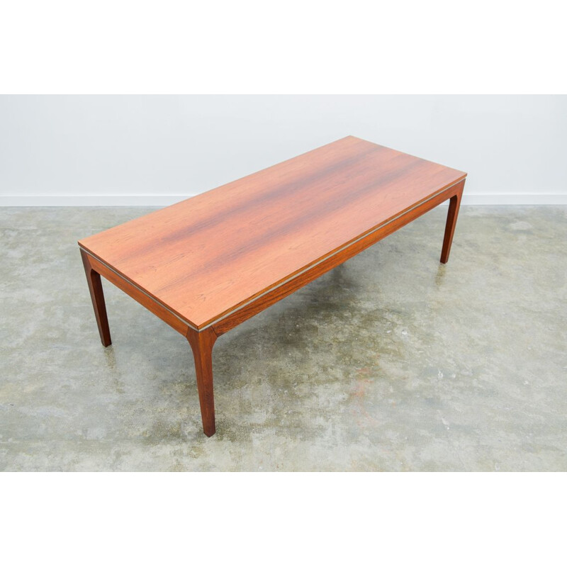 Large vintage coffee table rosewood wood Denmark 1970s