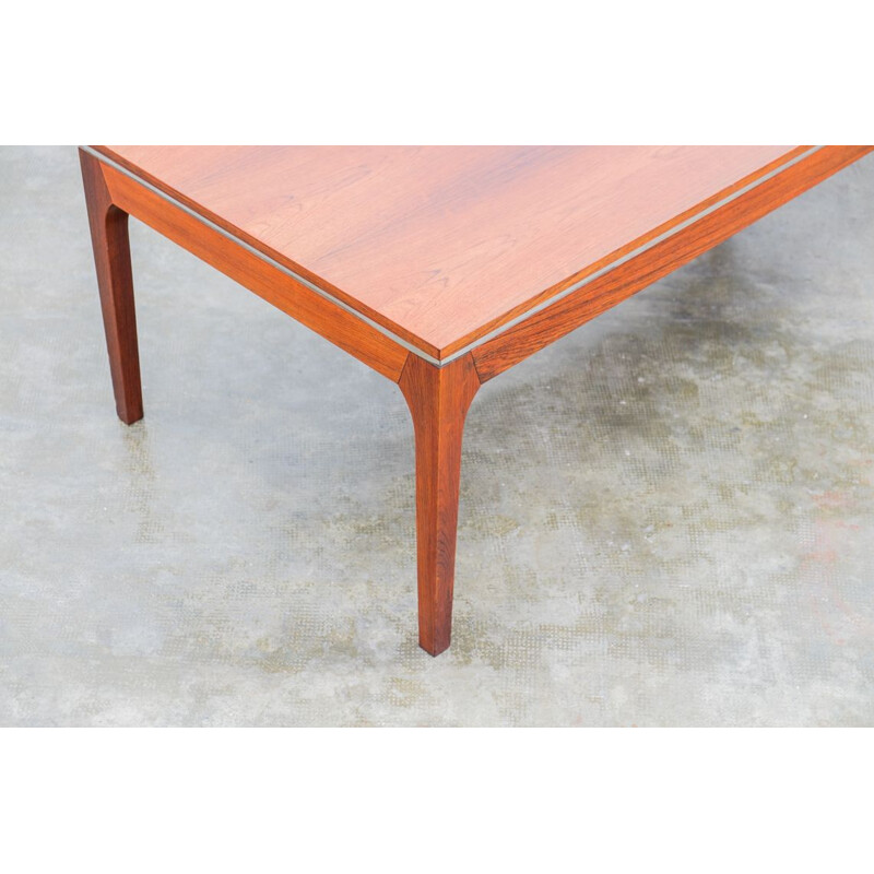 Large vintage coffee table rosewood wood Denmark 1970s