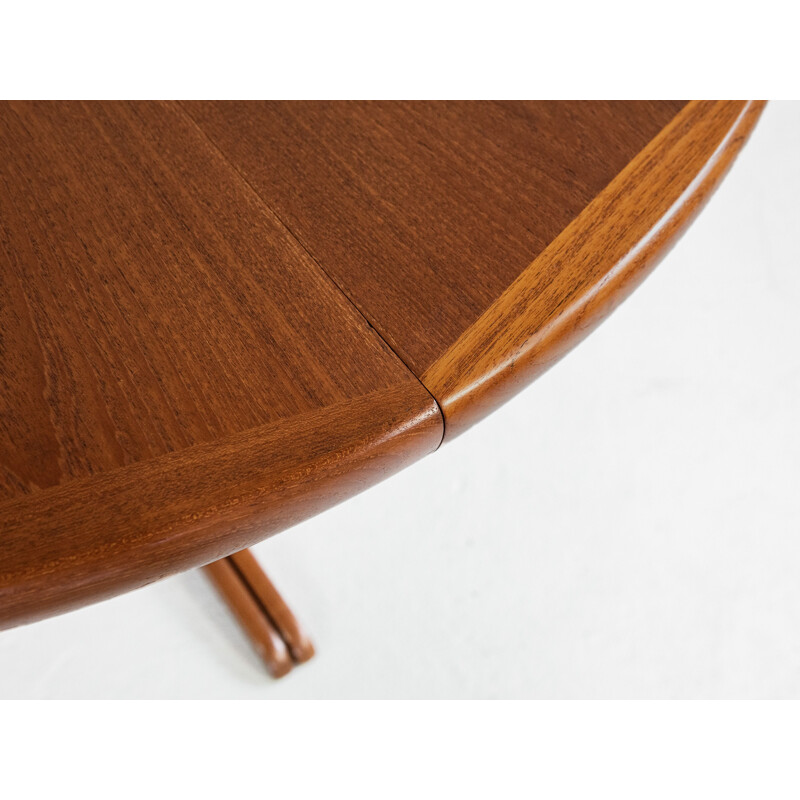 Midcentury round extendable dining table in teak Danish 1960s