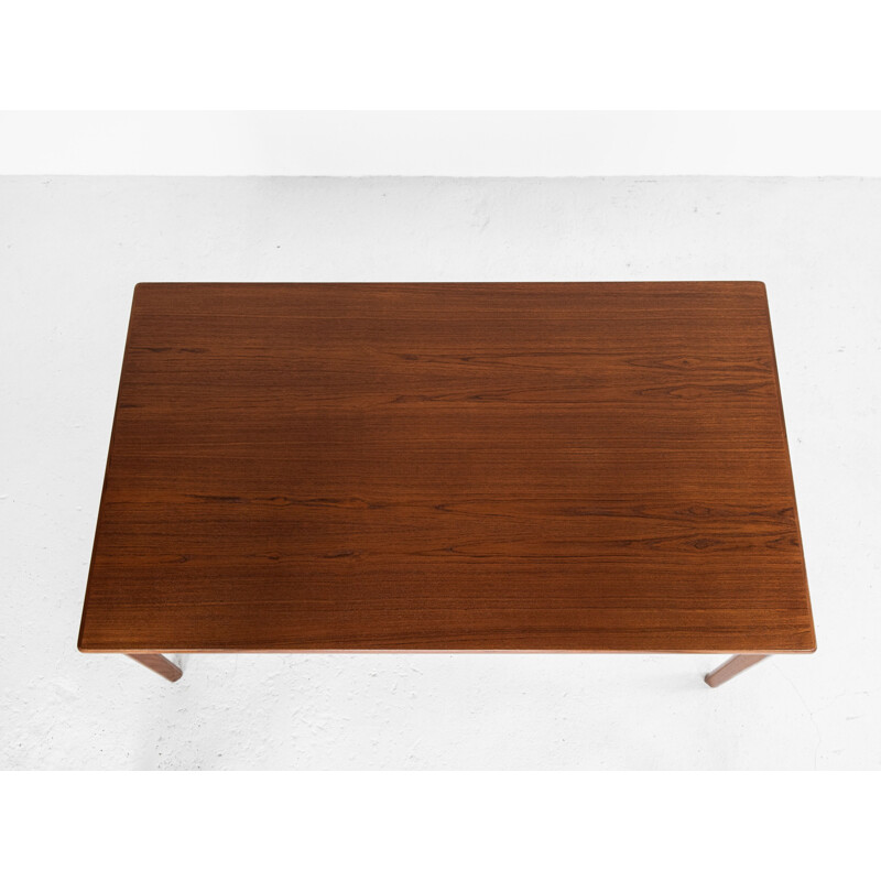 Midcentury rectangular dining table in teak with 2 extensions Danish 1960s