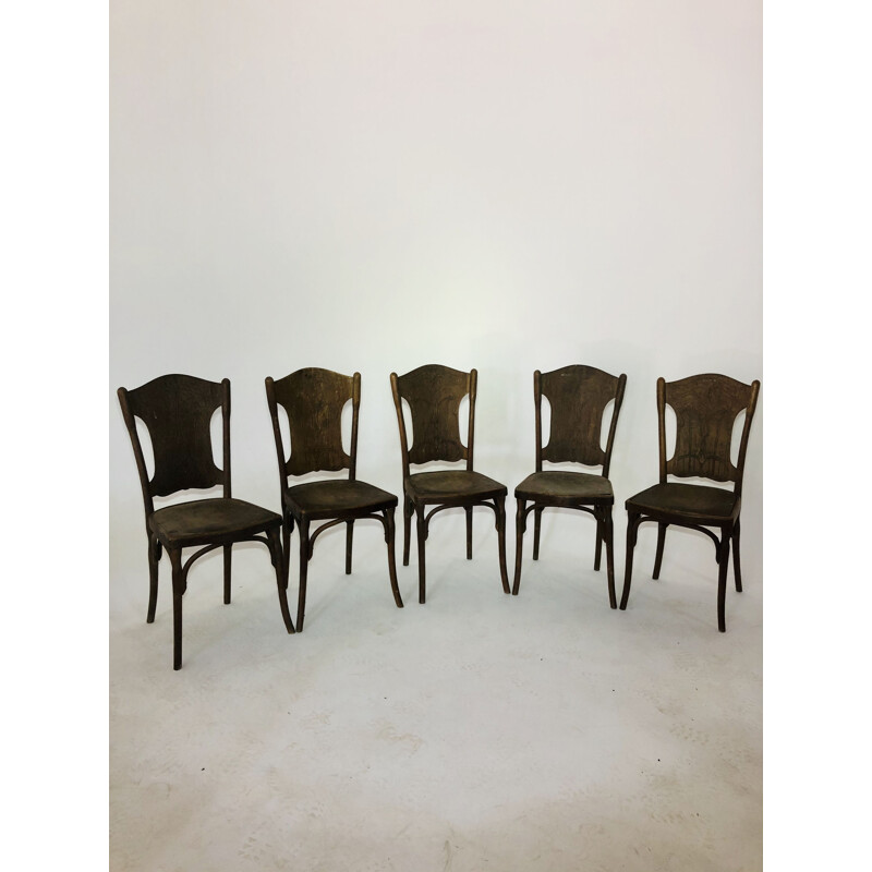 Suite de 5 chaises vintage J.J Kohn