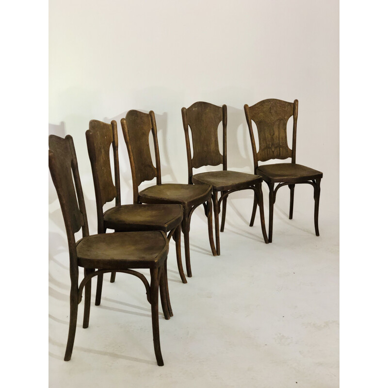 Suite de 5 chaises vintage J.J Kohn