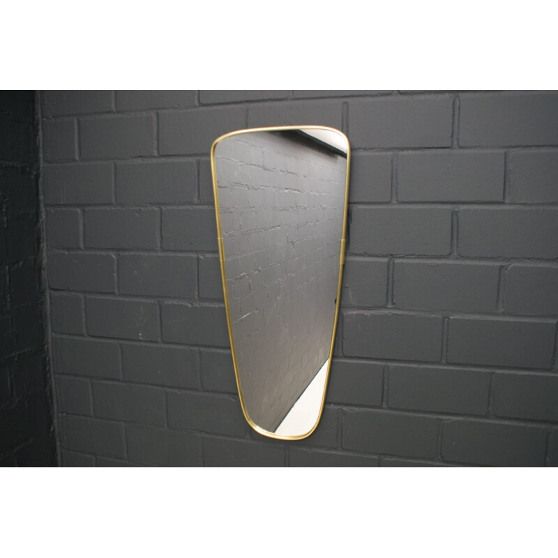 Large Vintage Brass Mirror, Italian 1950s