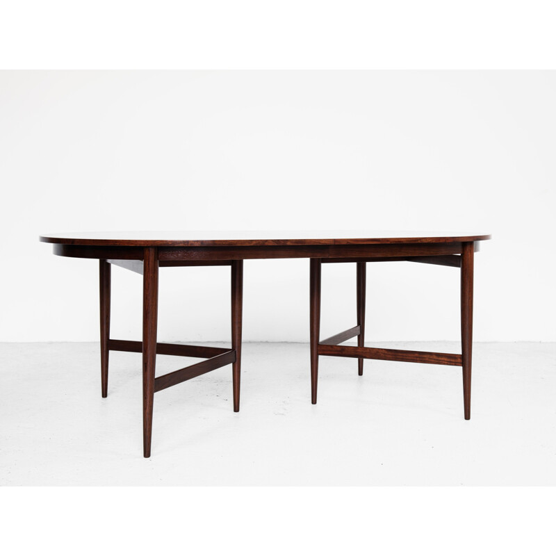 Midcentury oval dining table in rosewood by Werner Wölfer for V-form 1960s