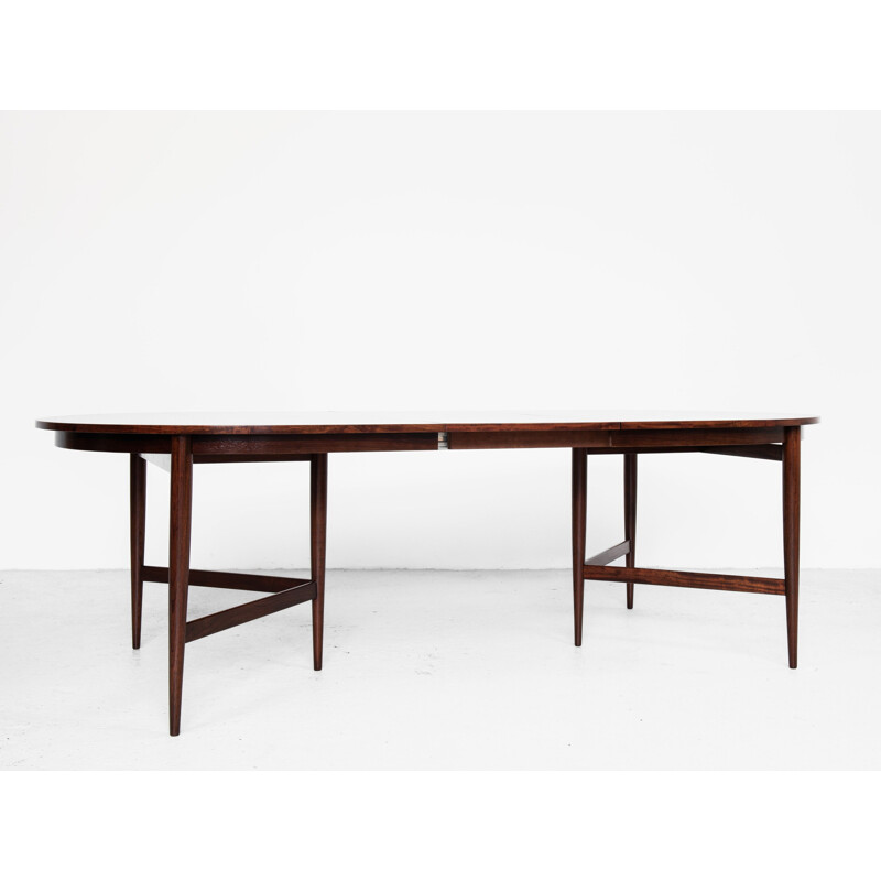 Table à manger vintage ovale palissandre de Werner Wölfer pour la forme en V 1960