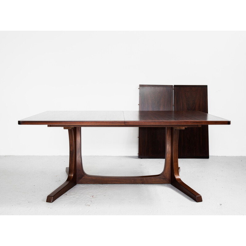 Vintage XL rectangular dining table in rosewood by Gudme Møbelfabrik Danish 1960s