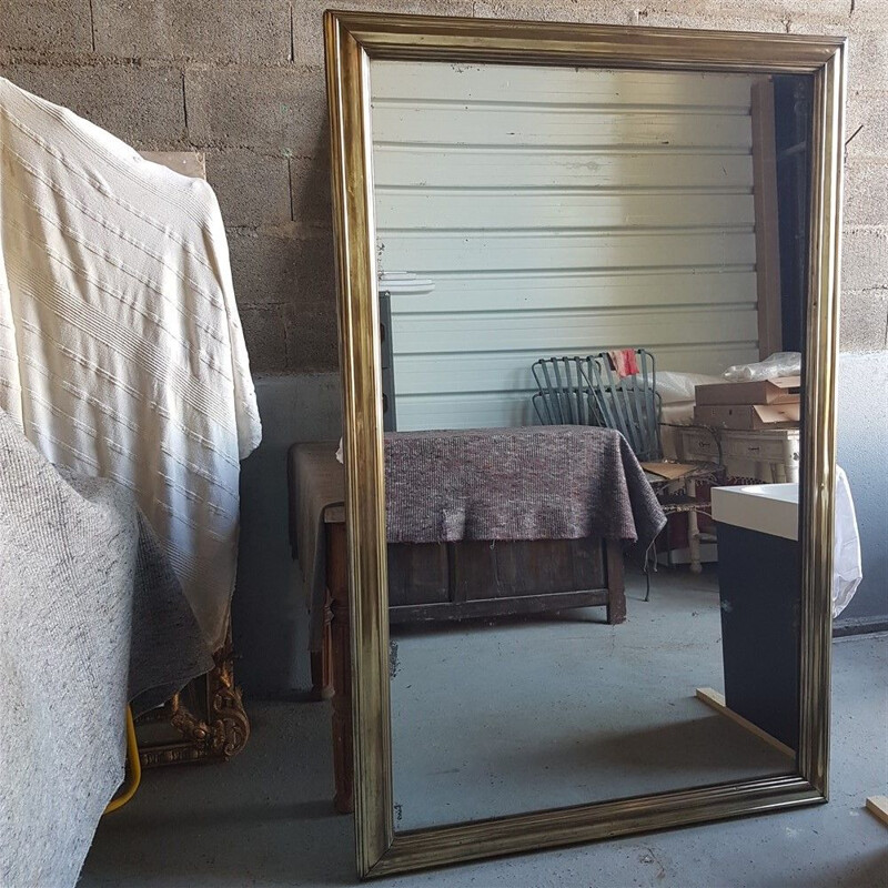 Vintage brass mirror 1900