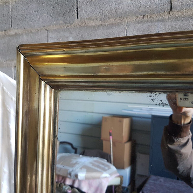 Vintage brass mirror 1900