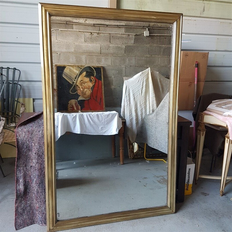 Vintage brass mirror 1900