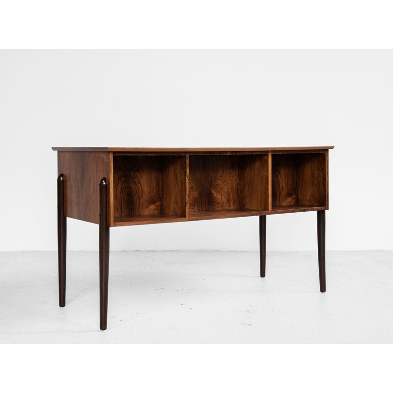 Midcentury compact desk in rosewood with 2x3 drawers Danish 1960s