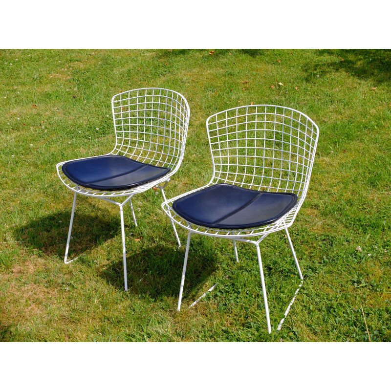 Pair of mid-century chairs in steel, Harry BERTOIA - 1950s