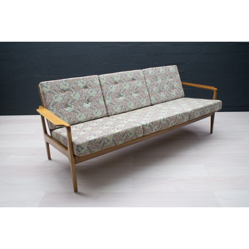 Mid-Century Scandinavian 3-Seat Sofa in Cherry, 1960s