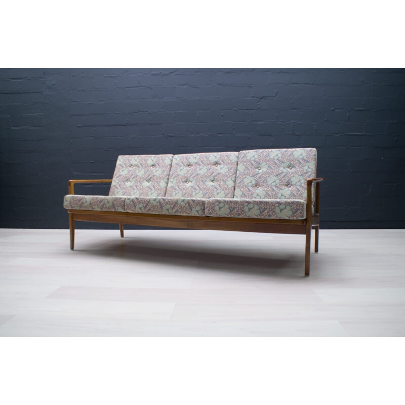 Mid-Century Scandinavian 3-Seat Sofa in Cherry, 1960s