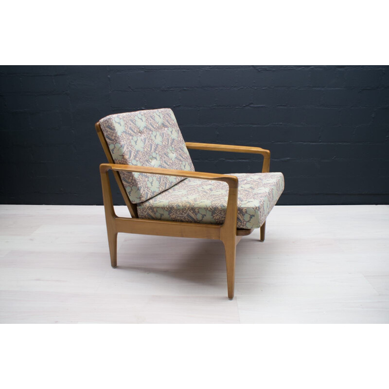 Paar vintage kersenhouten fauteuils, Scandinavië 1960