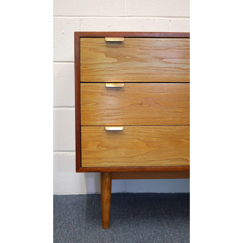 Mid-century chest of drawers "Interplan" in mahogany and ash, Robin DAY - 1950s