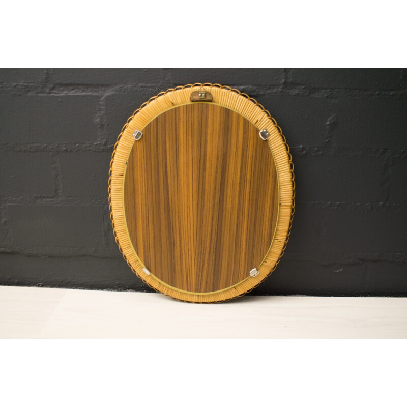 Vintage Wicker Wall Mirror, 1960s