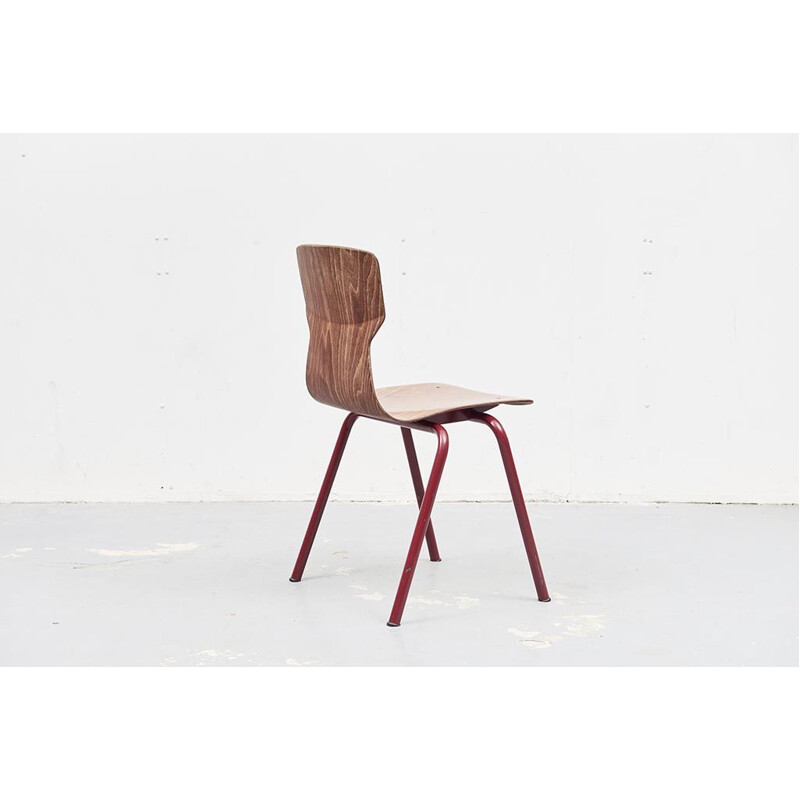 Vintage Eromes oak carmine chair 1960