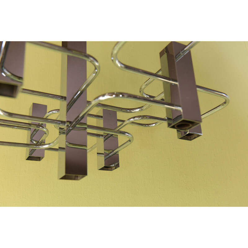 Vintage Sciolari chandelier in chrome plated metal