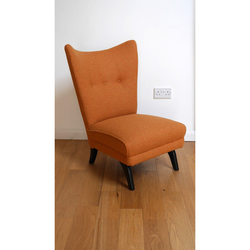 "Encore" chair in orange wool, Howard KEITH - 1950s