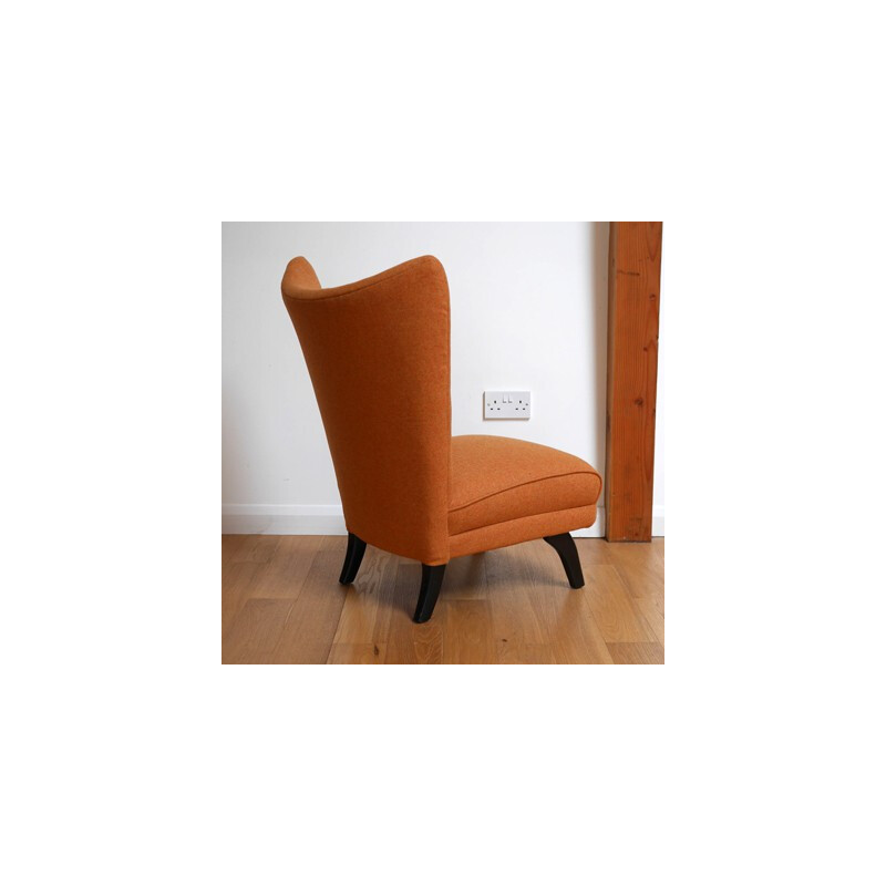 "Encore" chair in orange wool, Howard KEITH - 1950s