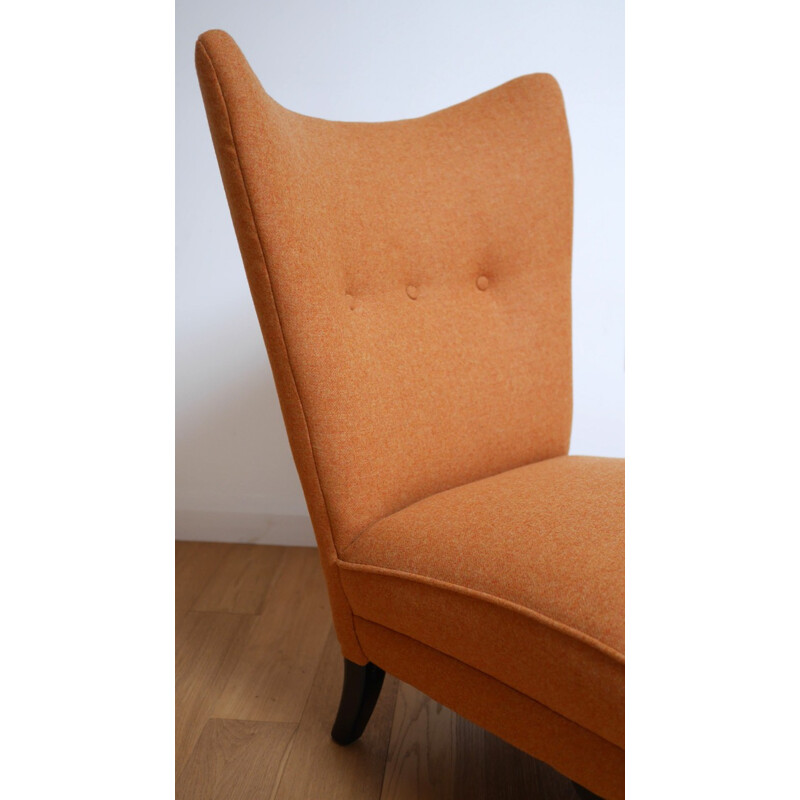 "Encore" chair in orange wool, Howard KEITH - 1950s