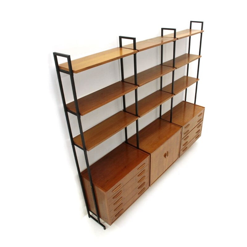 Vintage Bookcase with 2 drawers and shelves, 1960s