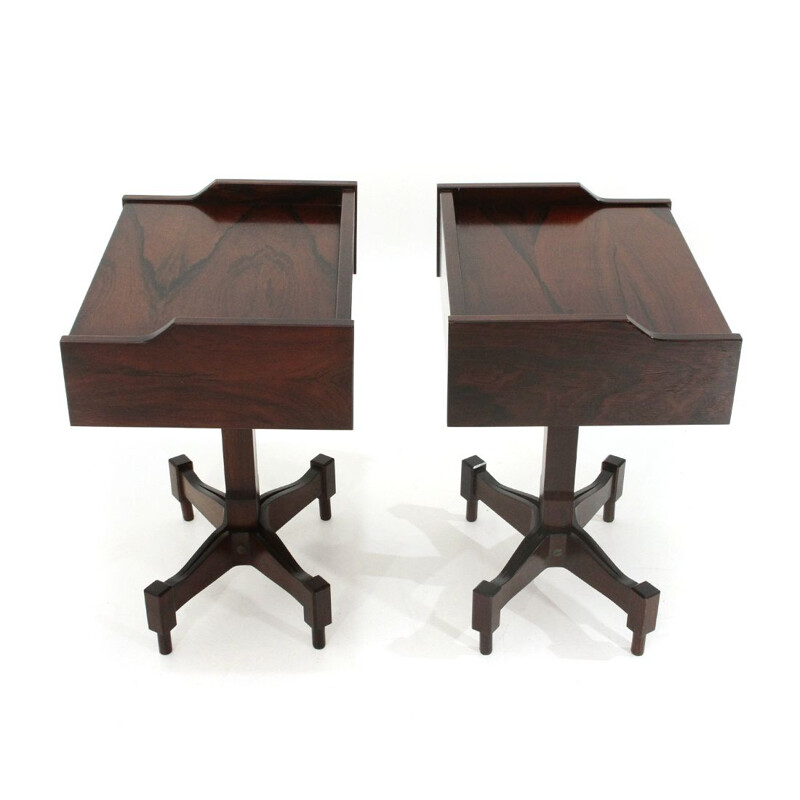 Pair of vintage wooden nightstands by Claudio Salocchi for Sormani, 1960s