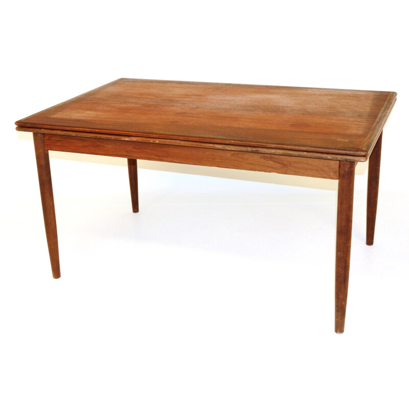 Vintage teak extensible dining table, Denmark, 1950