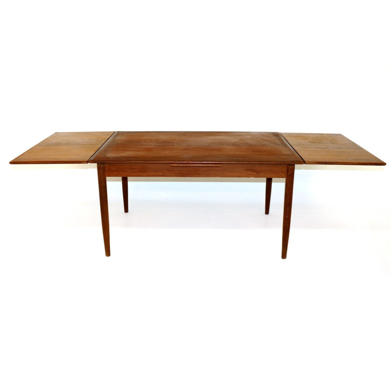 Vintage teak extensible dining table, Denmark, 1950