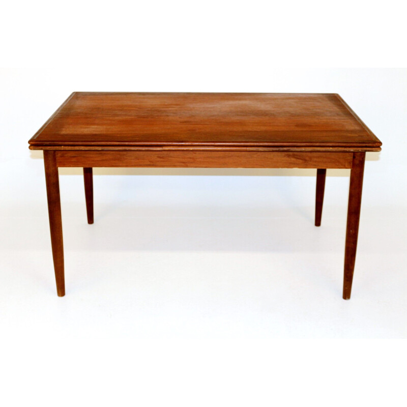 Vintage teak extensible dining table, Denmark, 1950