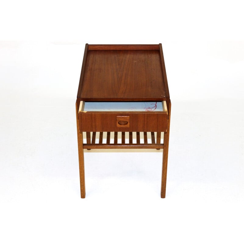 Vintage teak and oak bedside table, Sweden 1960