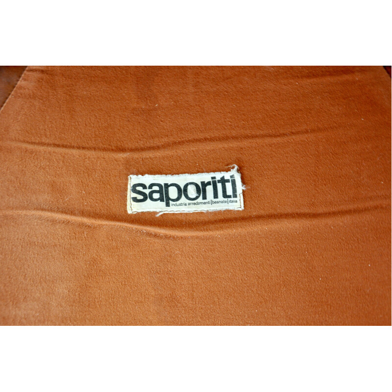 Canapé et pouf vintage par Alberto Rosselli pour Saporiti Italia 1970