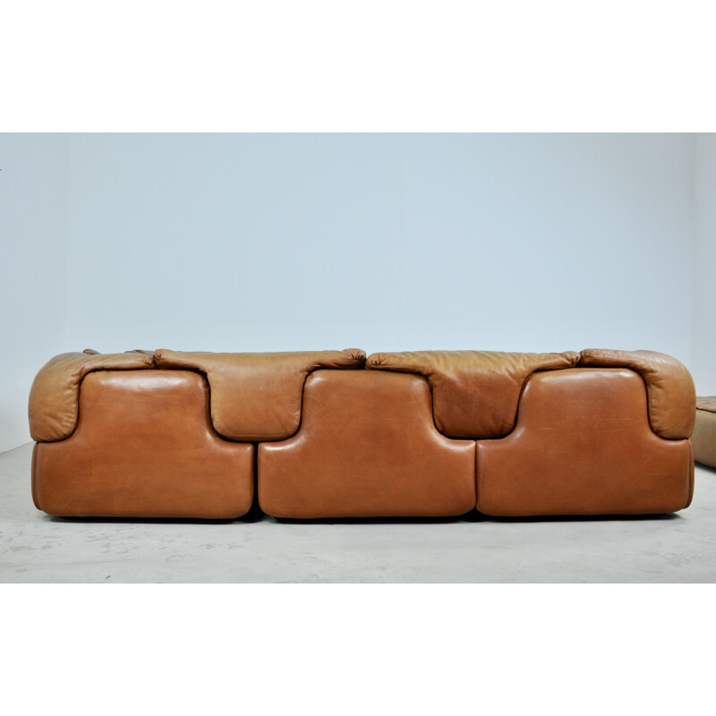 Vintage Sofa & Ottoman by Alberto Rosselli for Saporiti Italia, 1970s