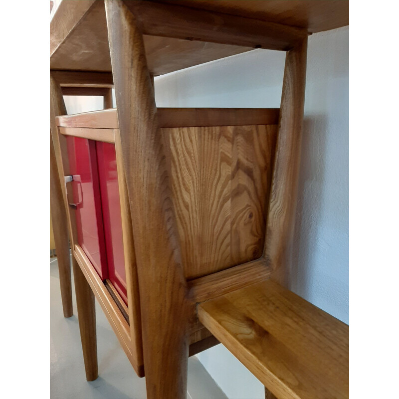 Large Vintage Console in Elm, Italy 1950