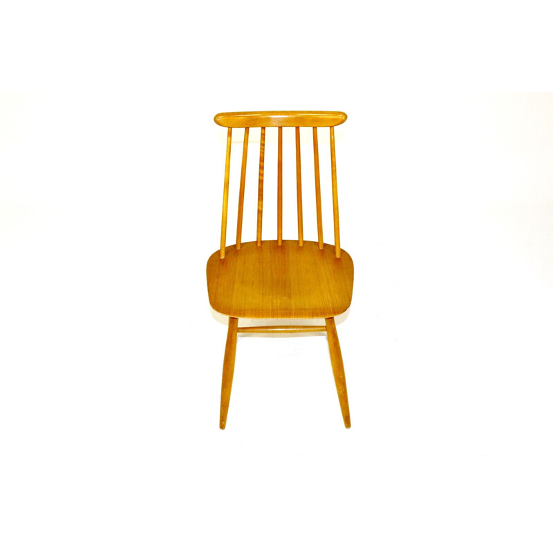 Vintage "pinnstol" beech chair 1960