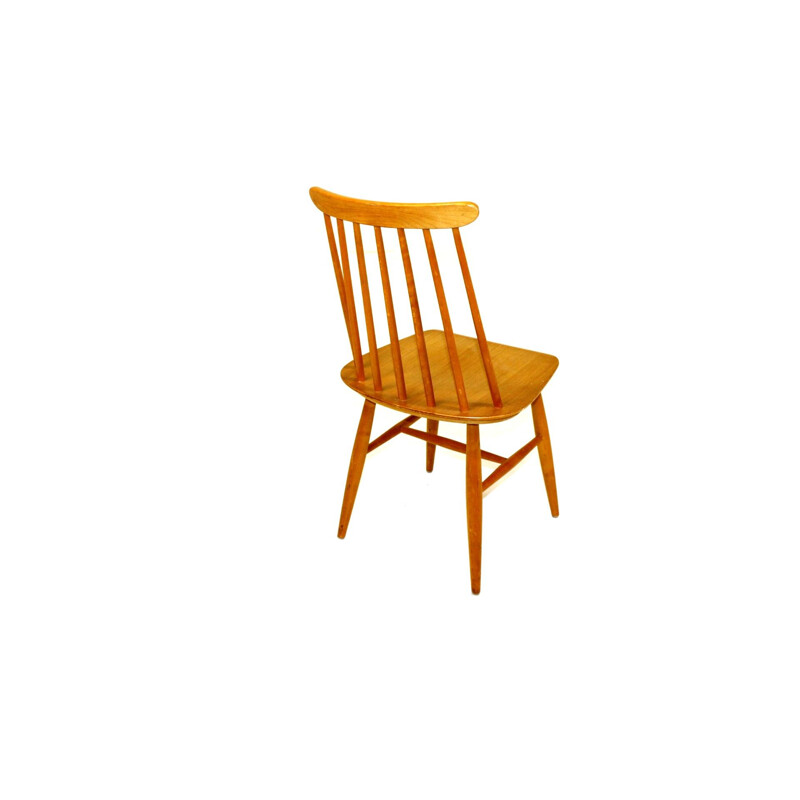Vintage "pinnstol" beech chair 1960