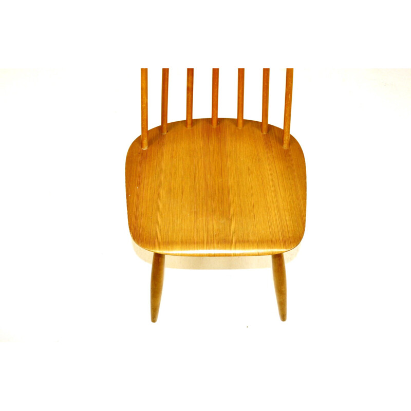 Vintage "pinnstol" beech chair 1960