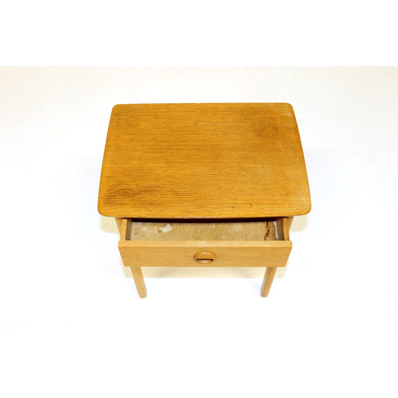 Vintage oak bedside table, Sweden 1960