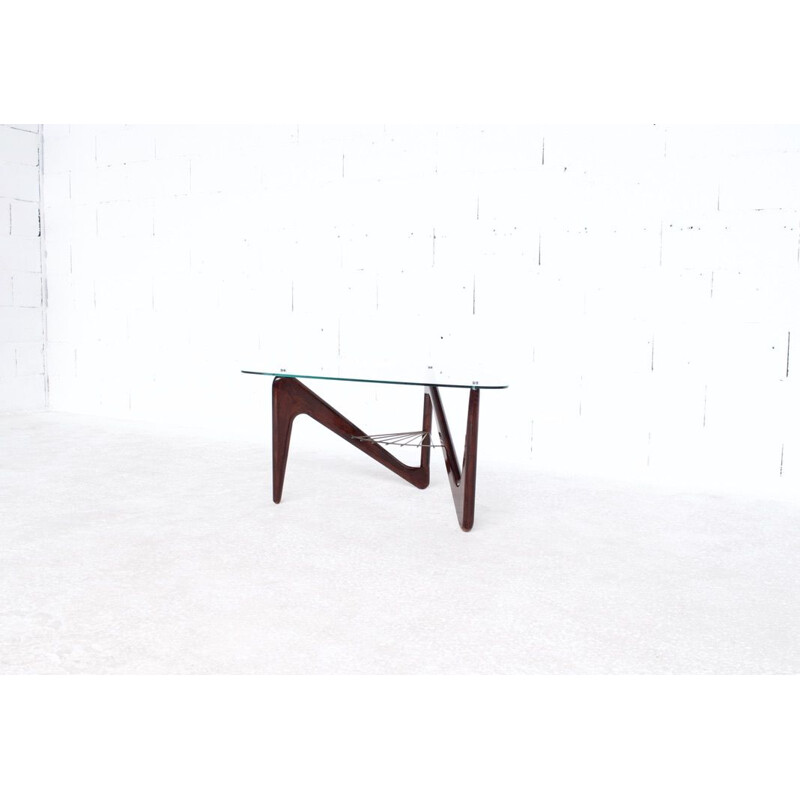 Table basse vintage Zig Zag par Louis Sognot 1950