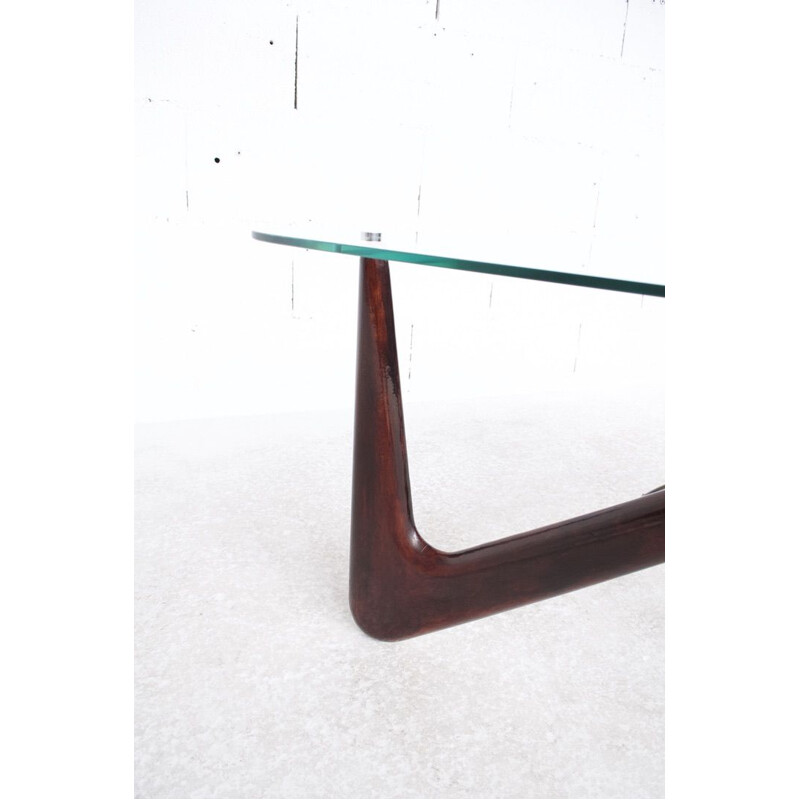 Table basse vintage Zig Zag par Louis Sognot 1950