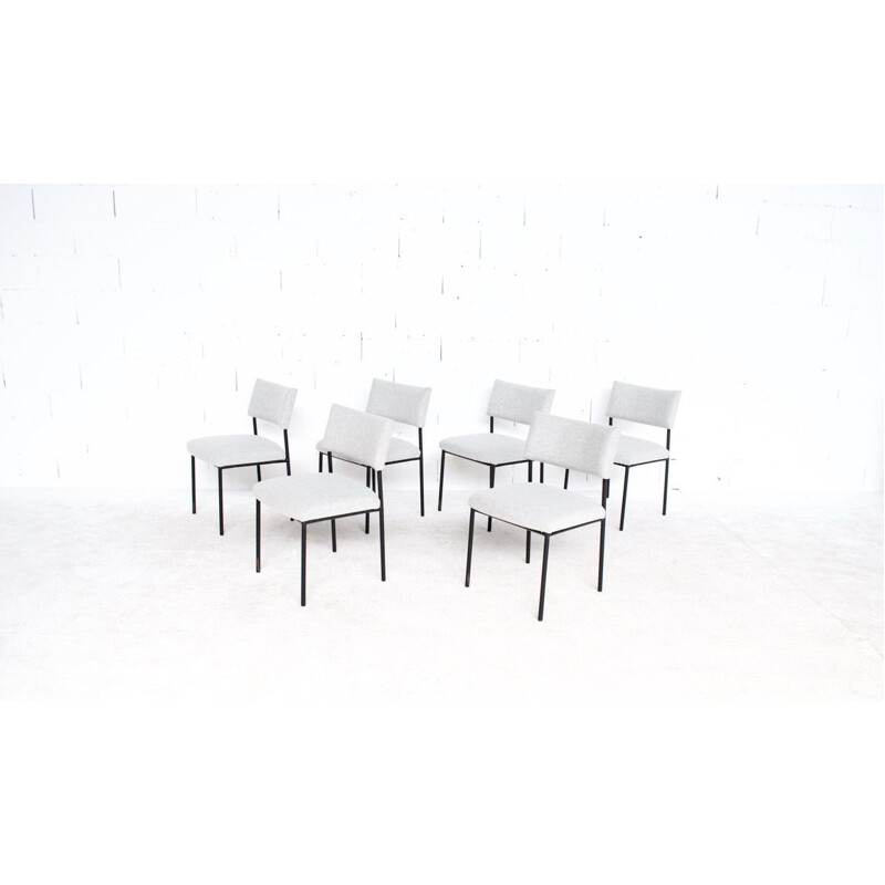 Set of 6 vintage chairs by Joseph André Motte, model 764, Steiner 1950