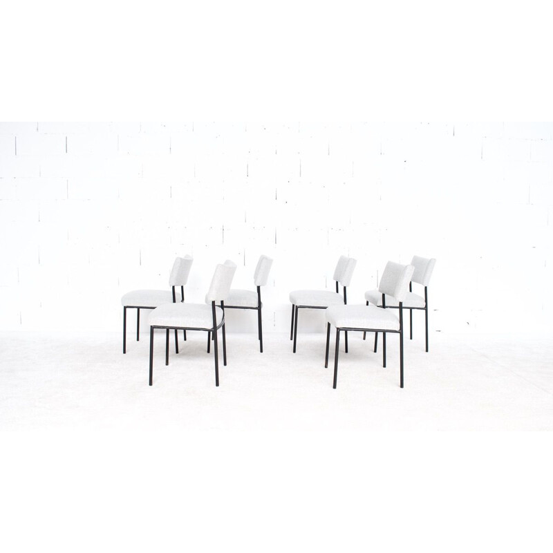 Set of 6 vintage chairs by Joseph André Motte, model 764, Steiner 1950