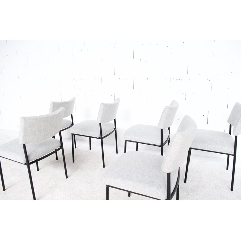 Set of 6 vintage chairs by Joseph André Motte, model 764, Steiner 1950