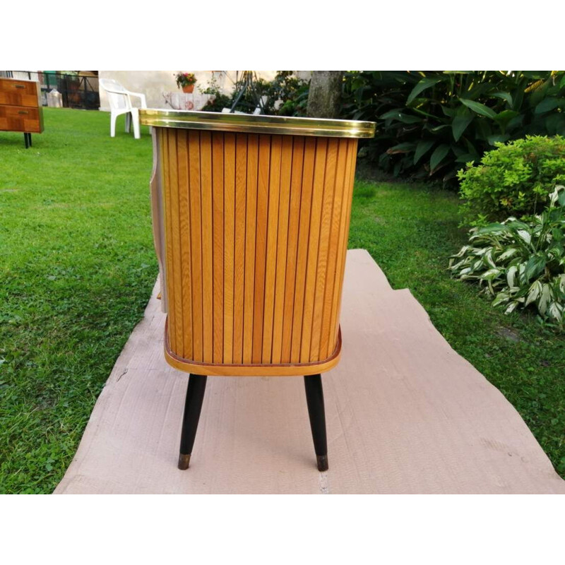 Vintage chest of drawers with glass top 1970