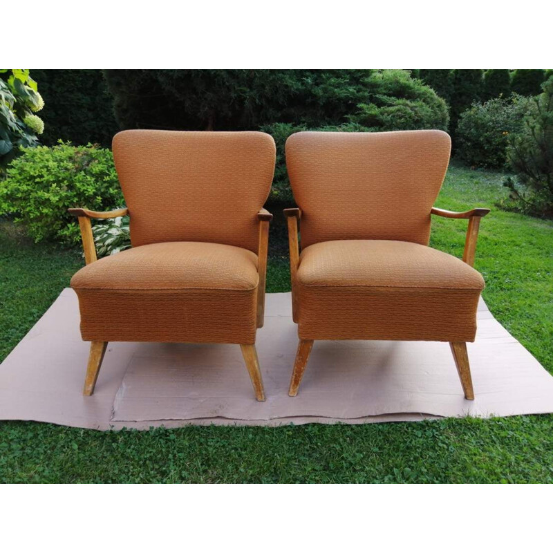 Pair of Vintage armchairs on straight legs, 1960s