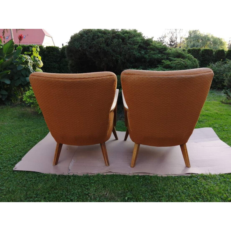 Pair of Vintage armchairs on straight legs, 1960s