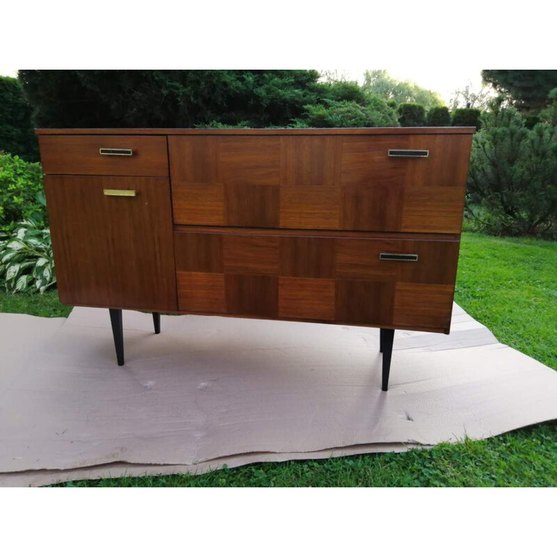 Vintage highboard on straight legs 1970