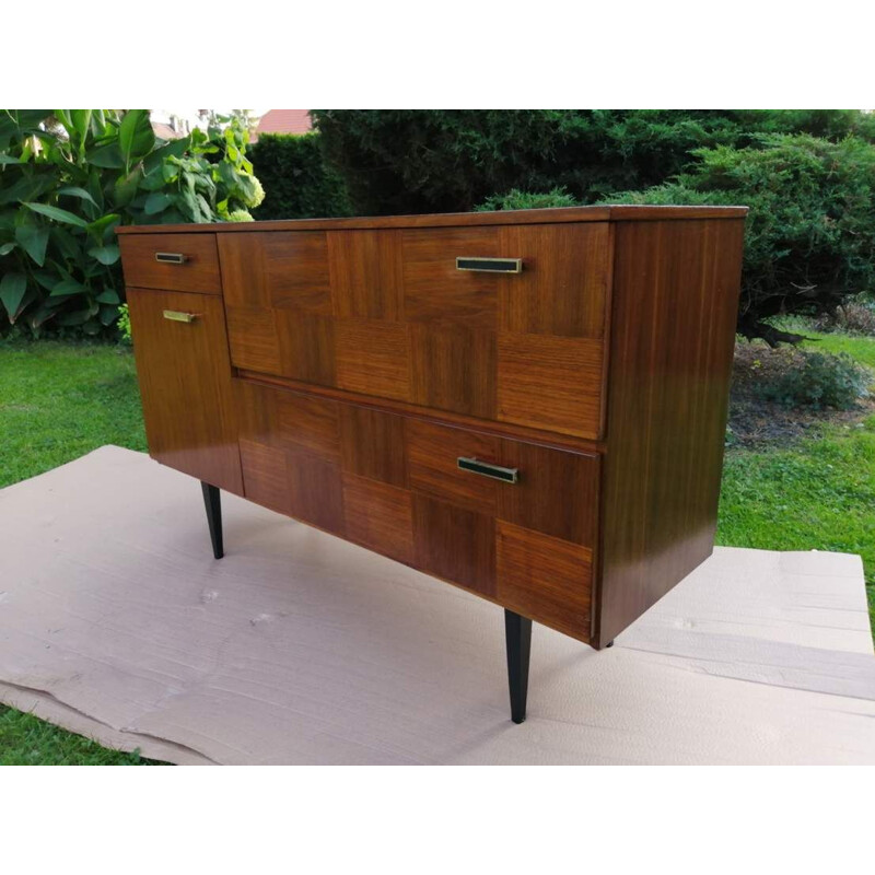 Vintage highboard on straight legs 1970