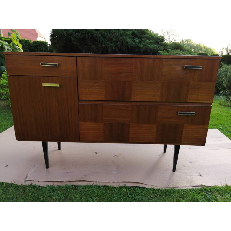 Vintage highboard on straight legs 1970